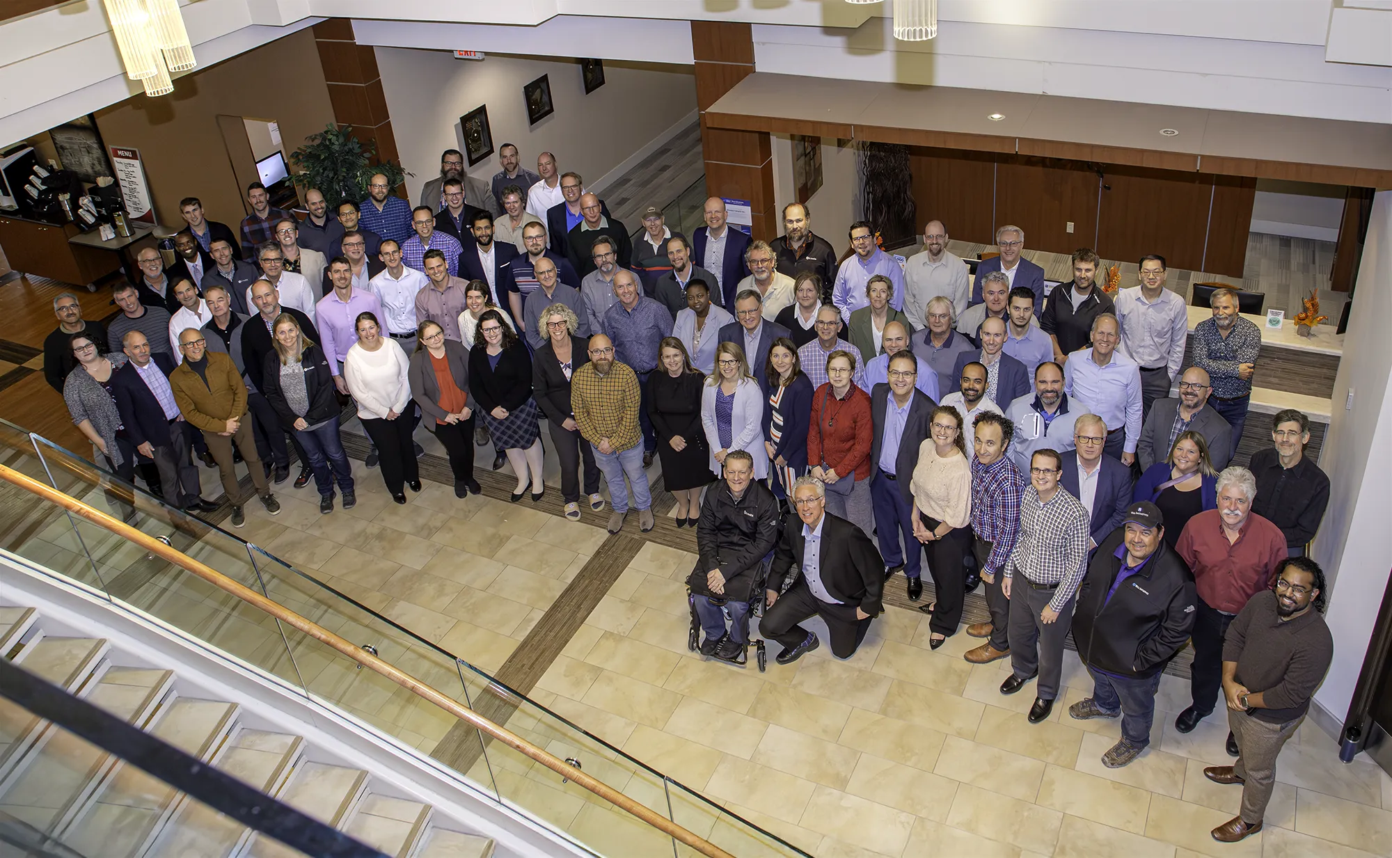 Large group photo from above of our shareholders